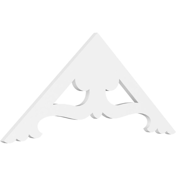 Ekena Millwork Pitch Cornelia Architectural Grade PVC Gable Pediment, 48"W x 20"H x 1"P (10/12) GPP048X020X100CRN - main